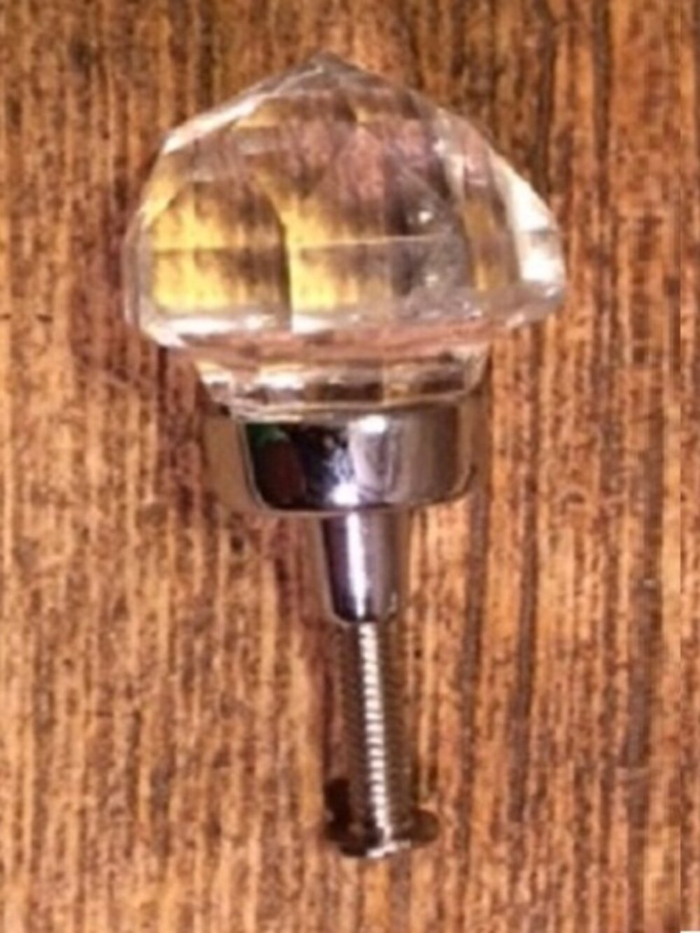 One Small 1 1/2" wide Clear Solid Crystal Glass Drawer Pulls One (1)) HO35C